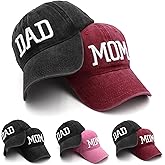 homeSlik Mom and Dad Hats New Mom Gifts Embroidered Hats for Men Women Adjustable Baseball Cap New Parents Gifts for Couples