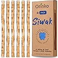 orinko - Miswak Stick 6X Teeth Cleaning Sticks - Miswak Natural Toothbrush - 100% Natural Toothbrush – Cleansing and Whitening - Ecofriendly, Biodegradable and Vegan – Free E-Book