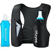Running Vest for Women Men, 500ml Soft Flask &amp; Phone Holder | Lightweight Hydration Vest, Reflective Running Backpack, Adjustable Fit, 8 Pockets for Running Accessories, Marathon