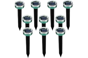 SSNMEI Solar Mole Repellent, 10 Pack Ultrasonic Mole Repellent Solar Powered, Waterproof Vole Gopher Repellent for Garden & Yard (Green)