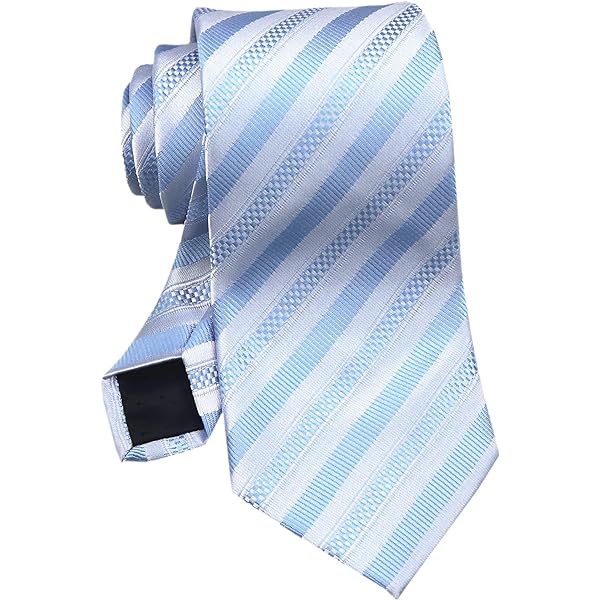 Retreez Men's Woven Microfiber Tie - Blue & White Exquisite Stripe, 3.15" Wide, 58" Long, 100% Polyester - View #3