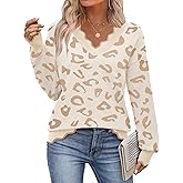 Zeagoo Women's 2026 Fall V Neck Sweater Casual Long Sleeve Lightweight Ribbed Knit Pullover Sweaters Dressy Casual Tops