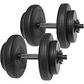Fitvids GoFit All-Purpose Weights | Concrete-Filled Plastic Plates, Iron Bar, Non-Slip Grip, Strong Durability, Easy Weight Adjustments for Home Gym Beginners