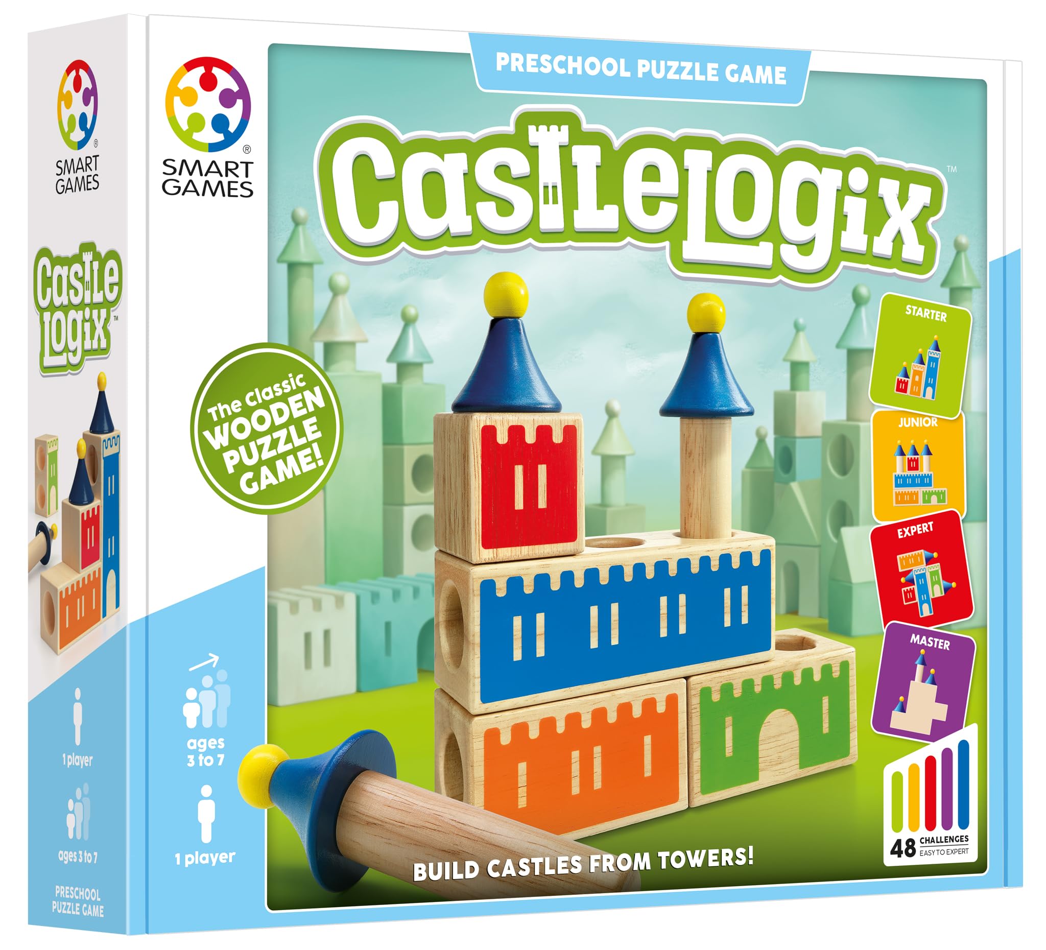 SmartGames - Castle Logix, Preschool Puzzle Game, 48 Challenges, Ages 3-7