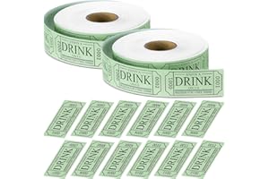 TaoBary 2 Rolls 1000 Pcs Free Drink Ticket Roll Raffle Party Tickets for Events Wedding and Parties(Sage Green)