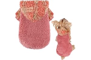 PINKBOW Plaid Dog Hoodie Dog Sweaters for Small Dogs Male Winter Warm Extra Small Puppy Sweater for Chihuahua Teacup Yorkie Soft Fleece Clothes Girl Boy Tiny Outfits Pet Clothing, Red, XS