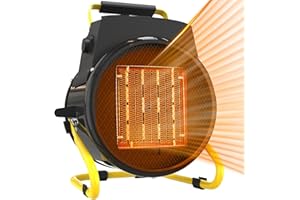 SISUPASSIE Outdoor Heaters for Patio, 1500W Portable Garage Heater with Overheat Protection & 3S Fast Heating, Non-Slip Cushion, Electric Space Heater for Patio, Garage, Greenhouse, Bedroom, Black