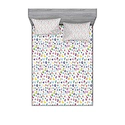 Ambesonne ABC Fitted Sheet & Pillow Sham