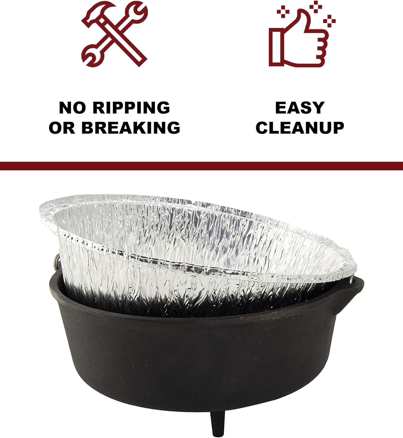 CampLiner Dutch Oven Liners, 12 Pack of 12” 6 Quart Disposable Liners - No More Cleaning or Seasoning. Fits Lodge, Camp Chef, And Other 12-Inch Cast Iron Dutch Ovens: Dutch Over Liner: Kitchen & Dining