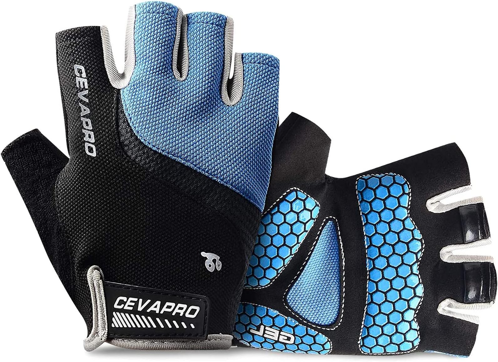 Cevapro Cycle Gloves Mountain Road Bike Gloves Half Finger Bicycle Gloves with Anti Slip Shock-Absorbing Gel Pad Cycling Riding Biking Gloves MTB DH Road Bicycling Gloves for Men Women