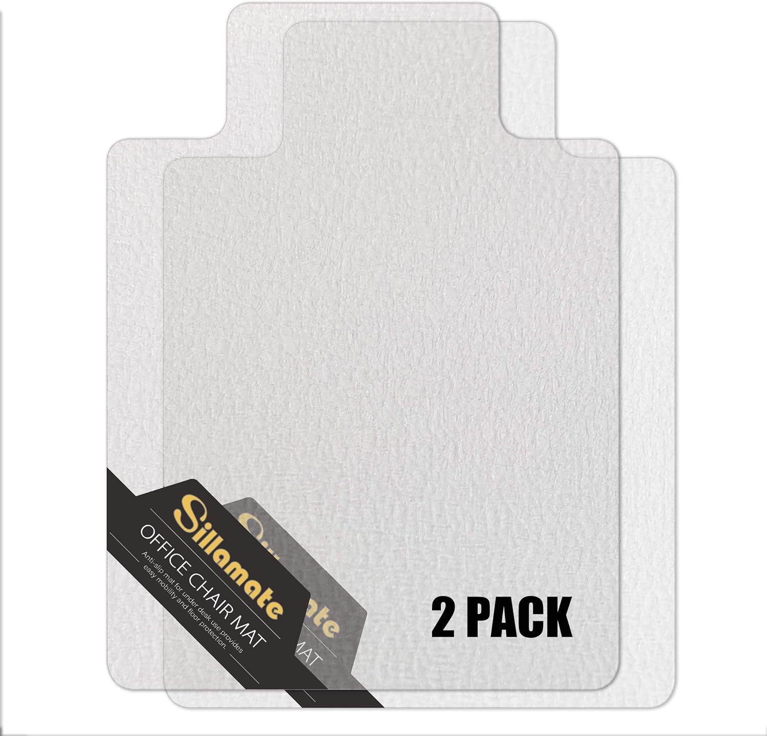 Sillamate 2Pack 36'' x 48'' Office Chair Mat for Hardwood Floor, Flat Packed, Not Rolled Up,Easy to Lay Flat,Heavy Duty Floor Mat, Eco-Friendly Series Desk Chair Mat (2)