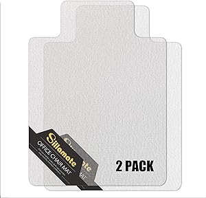 Sillamate 2Pack 36'' x 48'' Office Chair Mat for Hardwood Floor, Flat Packed, Not Rolled Up,Easy to Lay Flat,Heavy Duty Floor Mat, Eco-Friendly Series Desk Chair Mat (2)