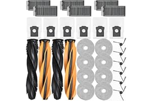 PHOEBCYNTHI Accessories Replacement Parts Compatible with Dreame X50 Ultra/ L50 Ultra/ L40s Pro Ultra and Mova V50 Ultra Robot Vacuum Cleaner,4 Rubber Main Brush,6 Filters,6 Dust Bags,8 Mop Pads,6 Side Brushes