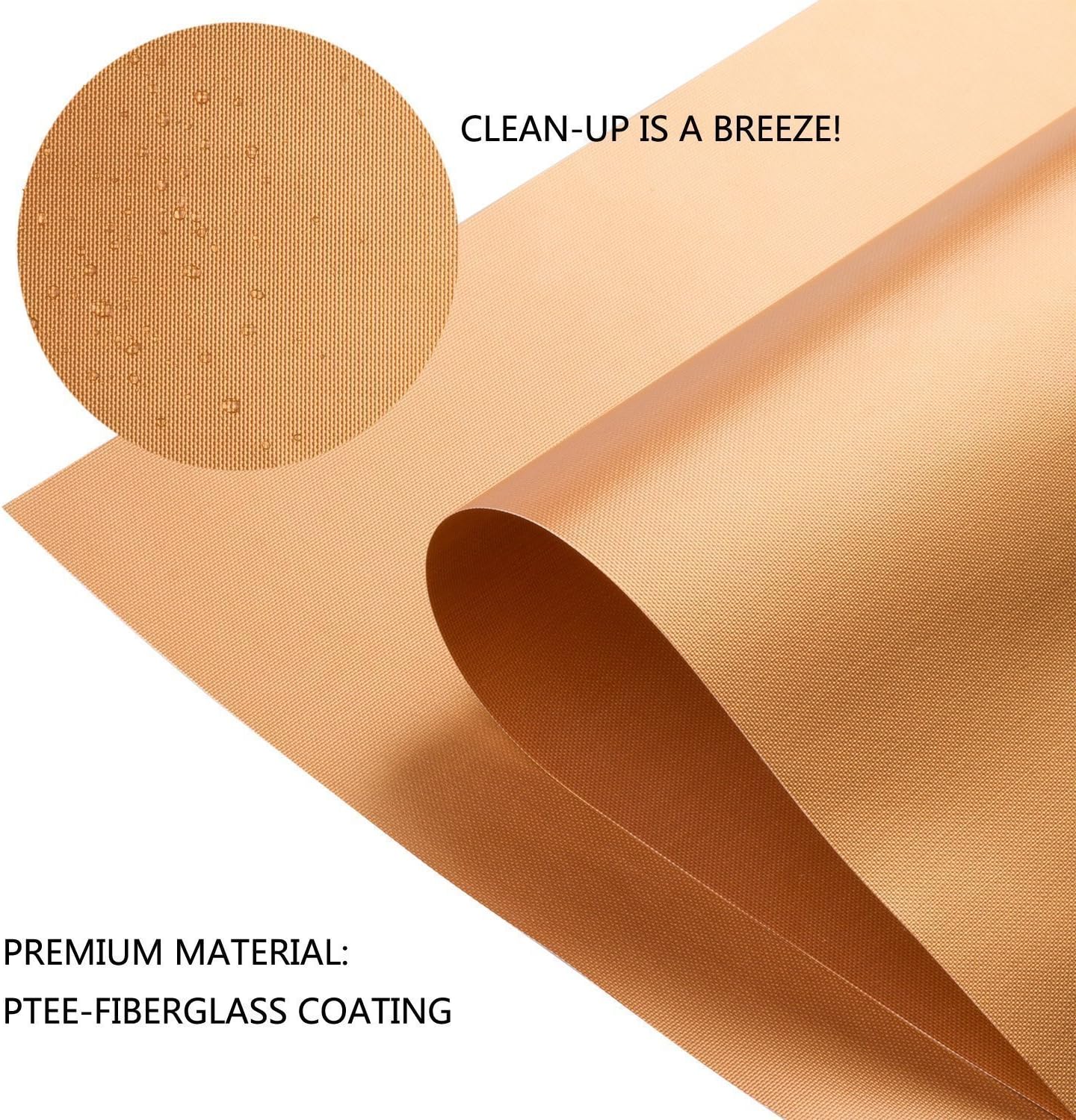 YRYM HT Copper Grill Mat and Bake Mat Set of 5 Non Stick BBQ Grill & Baking Mats - Reusable, Easy to Clean - PTFE Teflon Fiber Grill Roast Sheets for Gas, Charcoal, Electric Grill (Gold): Garden & Outdoor
