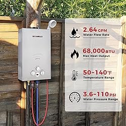 CAMPLUX Tankless Water Heater - 2.64GPM Portable