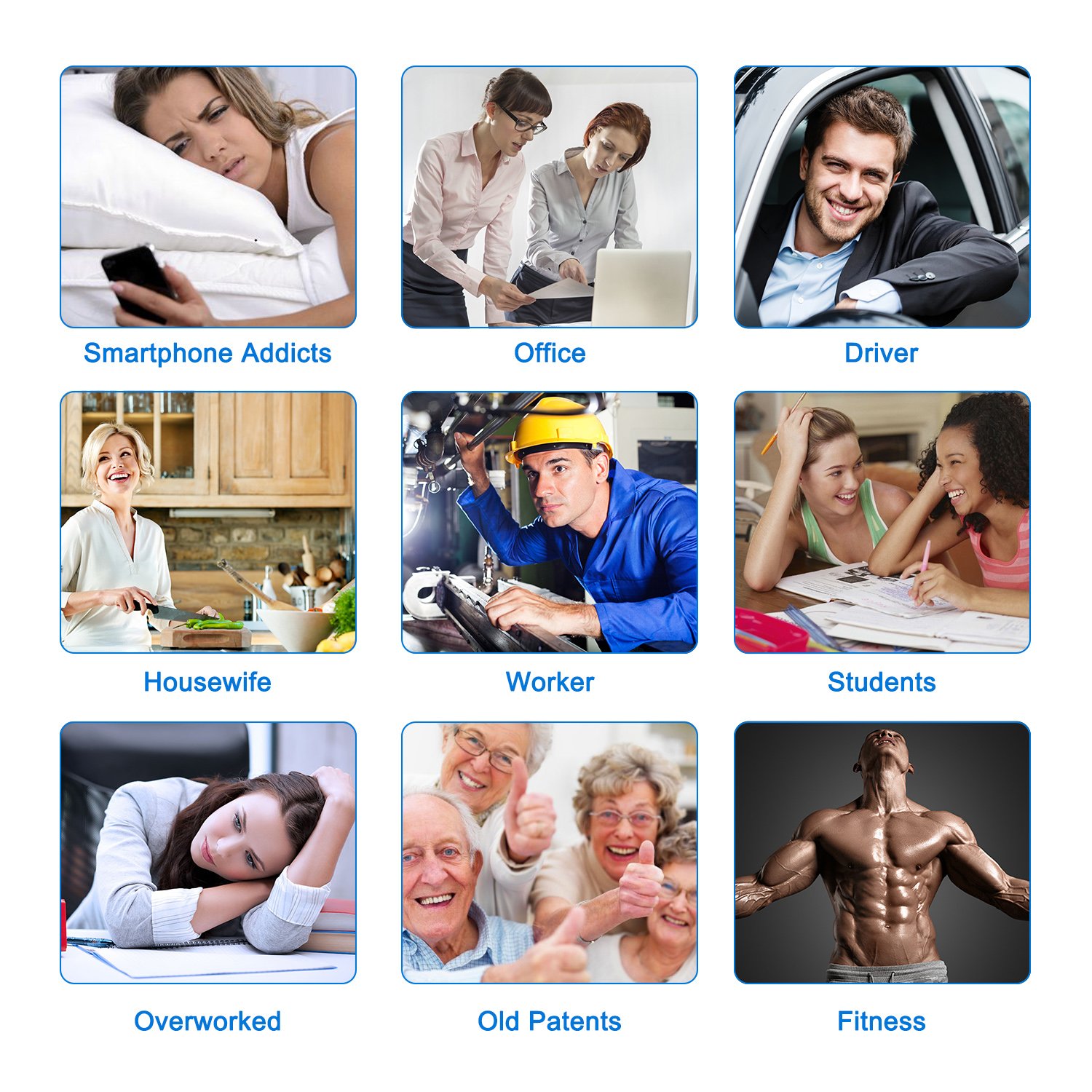 FDA Electric Pain Relief Massager, ECVISION Tens Unit Pulse Massager Protable Handheld Muscle Stimulator with 6 Modes and 11 Levels Intensity for Back and Neck