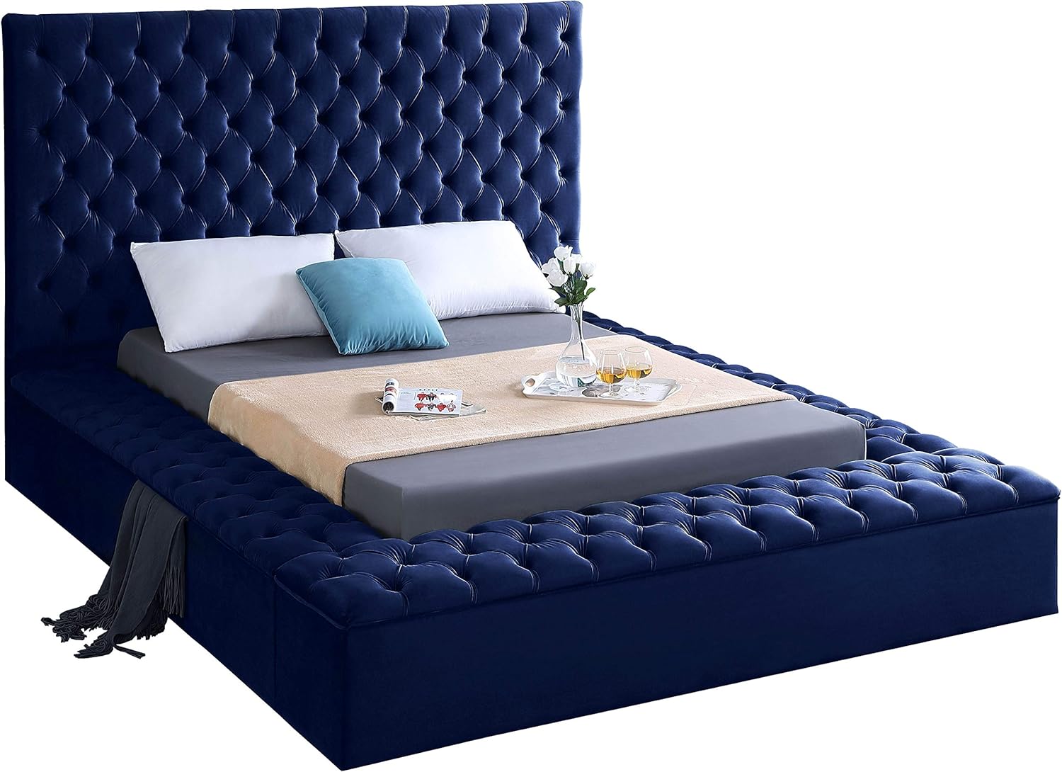 Best King Bed Frame Blue