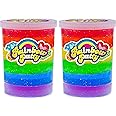 JA-RU 1Lb Mega Rainbow Slime Putty for Kids w/Plastic Bucket (2 Units) Neon Glitter Slime Party Favors. Stress Relief Toy. Treasure Box Items, Goodie Bag Stuffers. 4636-2s