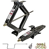 PEAKTOW Enhanced 7500 lb. 24" RV Stabilizer Leveling Scissor Jack Set (2-Pack) – Includes Handle, Socket & Screws
