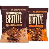 Brownie Brittle &ndash; Chocolate Chip &amp; Salted Caramel Thin and Crispy | Pack of 20, 1 oz , Rich Gourmet Brownie Bites Dessert