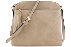 FashionPuzzle Chevron Quilted Medium Crossbody Bag with Tassel Accent
