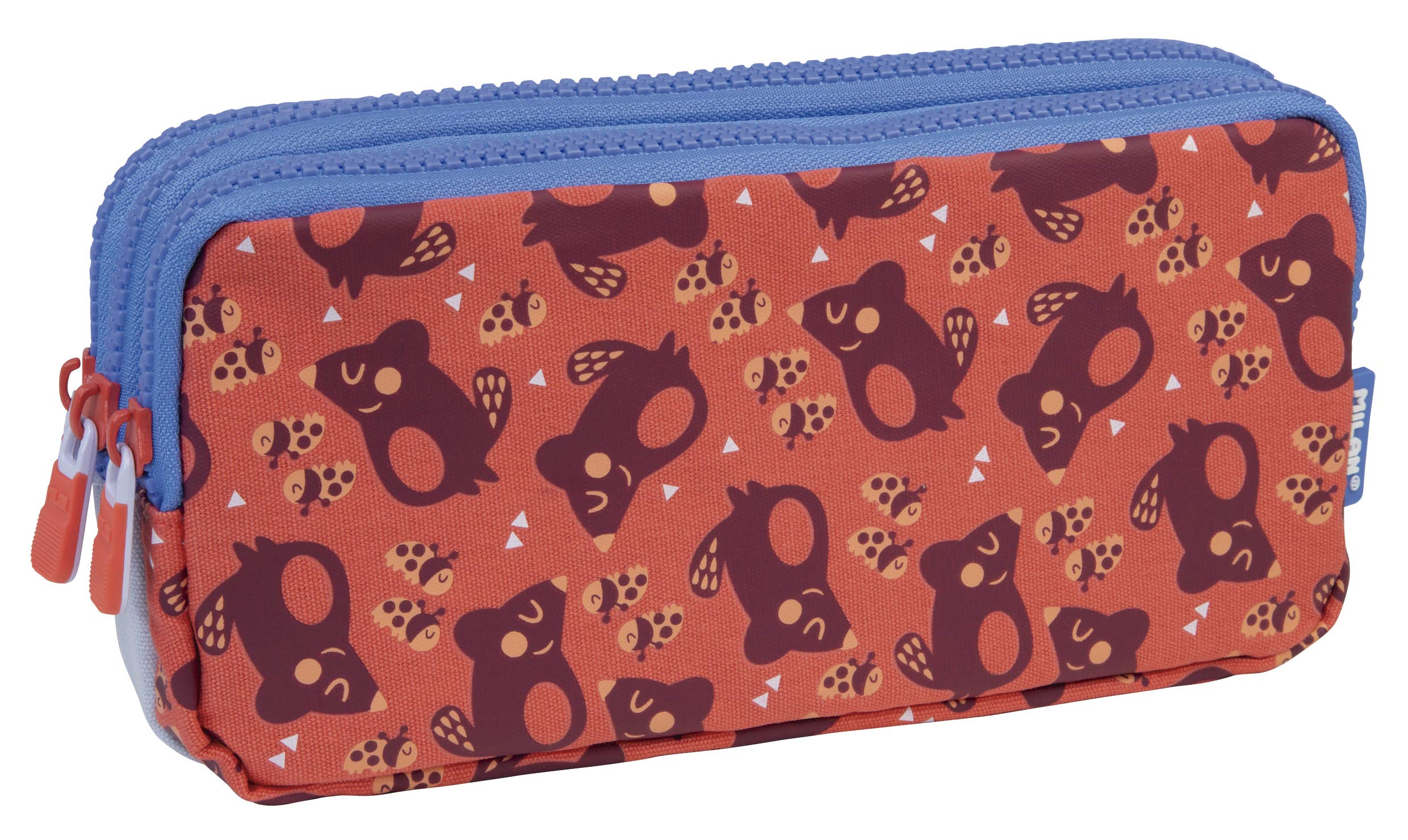 MILAN Portatodo 3 Cremalleras Net&lit Rosa Pencil Cases, 22 cm, Pink (Rosa)