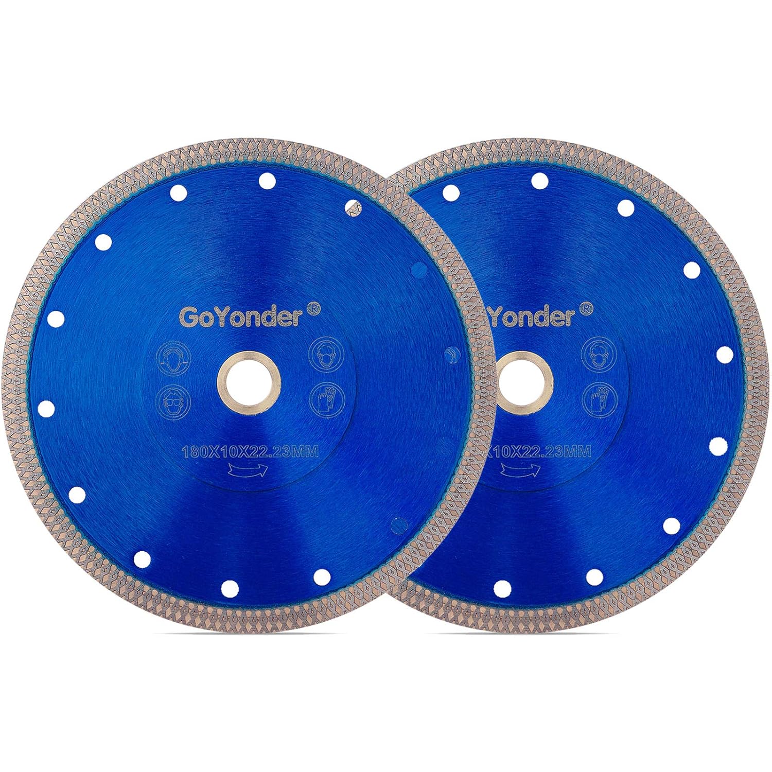 GoYonder 2 Pack 7 Inch Super Thin Diamond Saw Blade for Cutting Porcelain,Tiles,Granite, Marble 