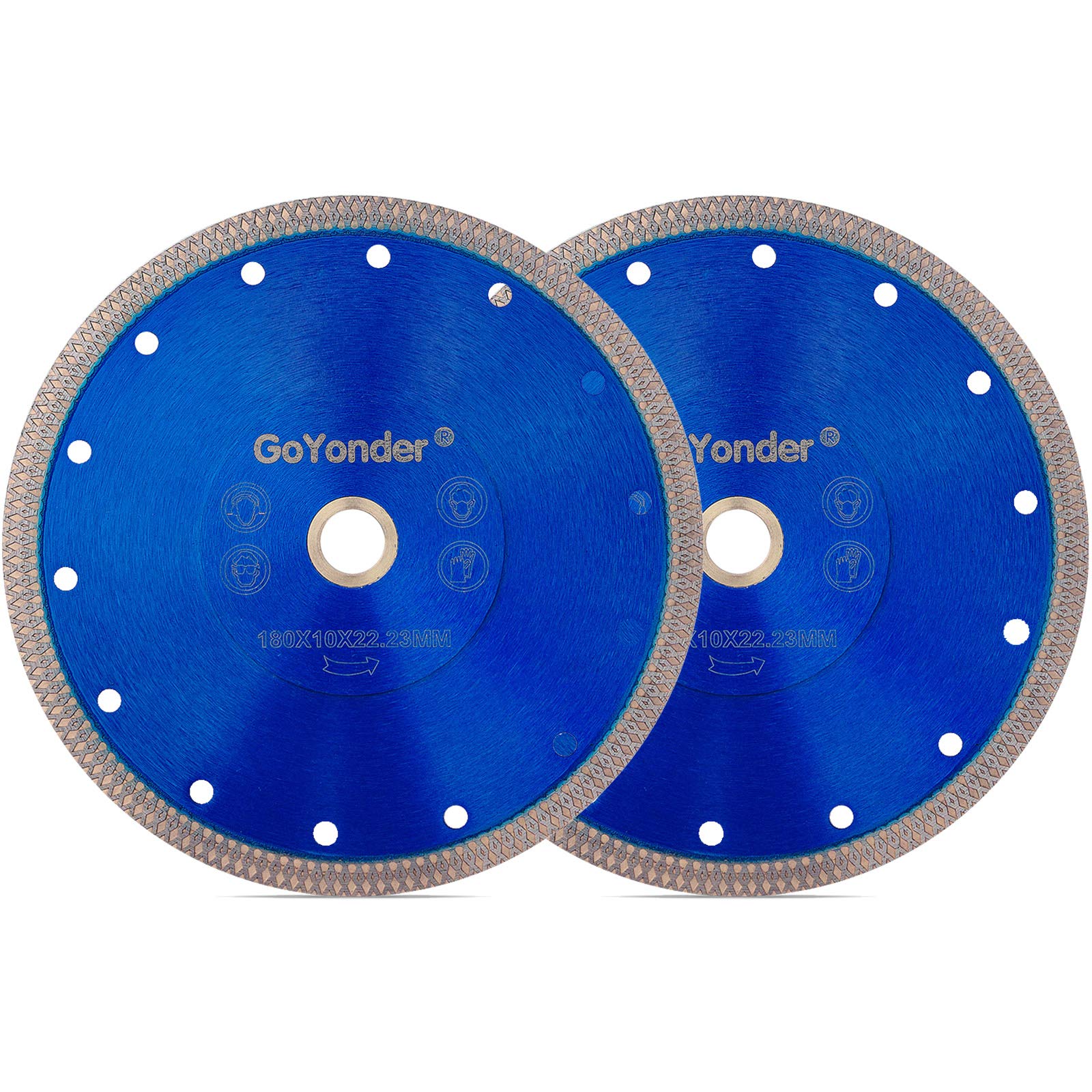 GoYonder 4.5 Inch Super Thin Diamond Saw Blade for Cutting Porcelain Tiles,Granite Marble Ceramics (7"-Blue-2PCS) — image 1