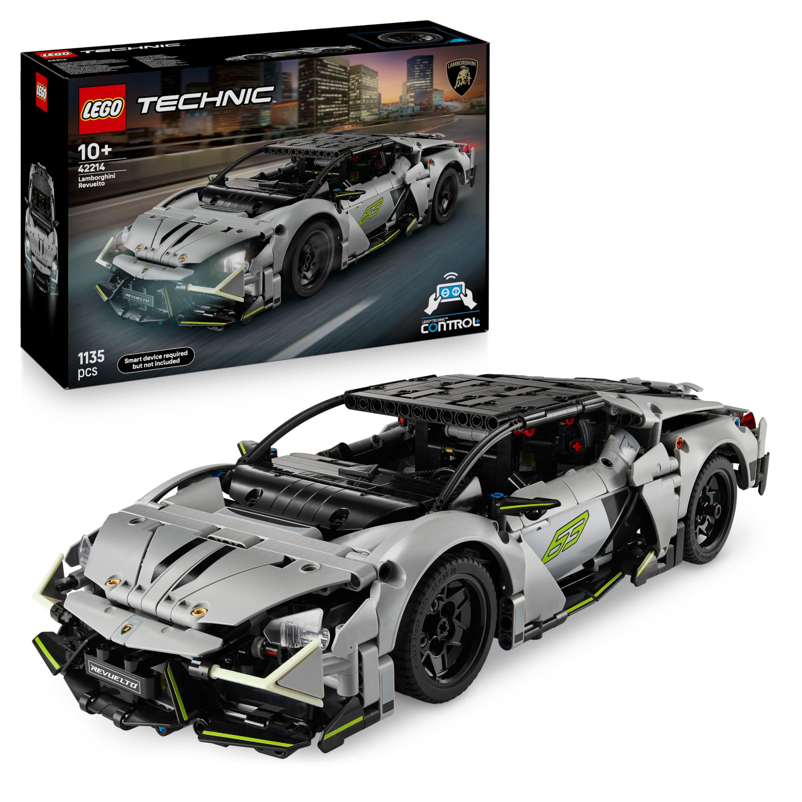LEGO Technic Super Sports Car Lamborghini Revuelto - Macchina Giocattolo - Modello di Auto Telecomandata con Luci, Sterzo e Batteria Ricaricabile - Regalo per Bambini da 10 Anni in su - 42214