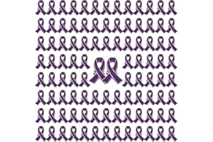 WANDIC Metal Ribbon Pins, Alloy Ribbon Brooches Cancer Awareness Lapel Pins Hope Faith Ribbon Pins Enamel Jewelry Badges for 