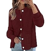 MEROKEETY Women's Cardigan Sweaters 2026 Fall Trendy Chunky Knit Button Up Cute Winter Long Sleeve Open Front Coats