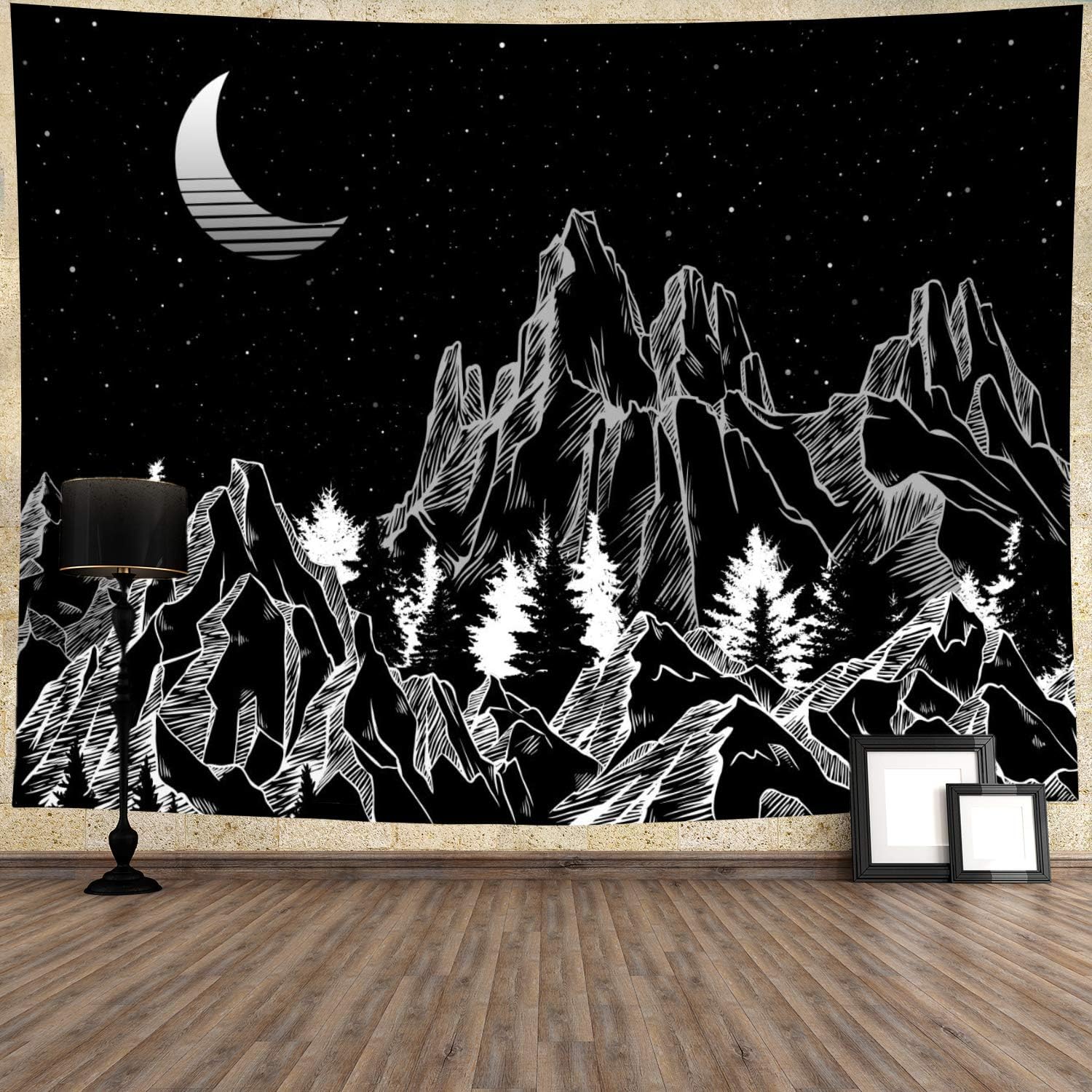 Amazon.com: Mountain Tapestry Moon Tapestry Forest Trees Tapestry