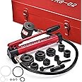 Yescom 10 Ton Hydraulic Punch Driver Kit Manual Hole Knockout Puncher Tool w/ 6 Dies