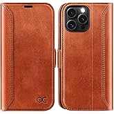 OCASE Compatible with iPhone 16 Pro Max Wallet Case, PU Leather Flip Folio Case with Card Holders RFID Blocking Kickstand [Shockproof TPU Inner Shell] Phone Cover 6.9 Inch 2024, Retro Brown