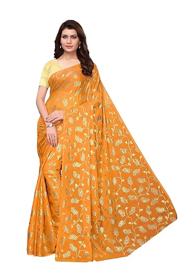 Winza Designer Womens Rangoli Silk Saree With Blouse (FOIL FLORAL)