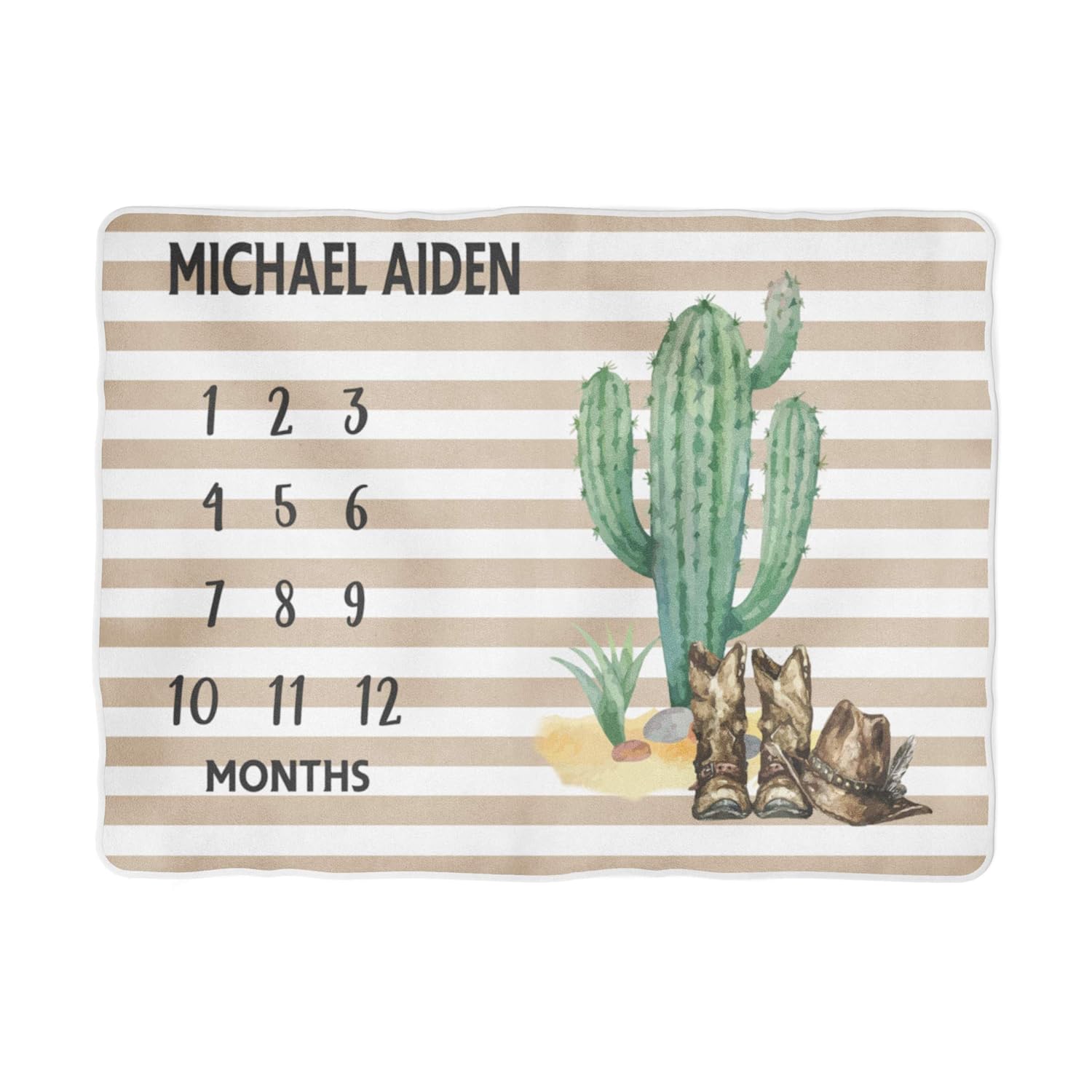 Amazon Com Baby Milestone Blanket Boy Cowboy Cactus Watch Me Grow Photo Prop Blanket 50x60 Baby