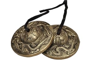 Dharma Store - Tibetan Yoga Meditation Cymbals Bell - Dragon Embossed