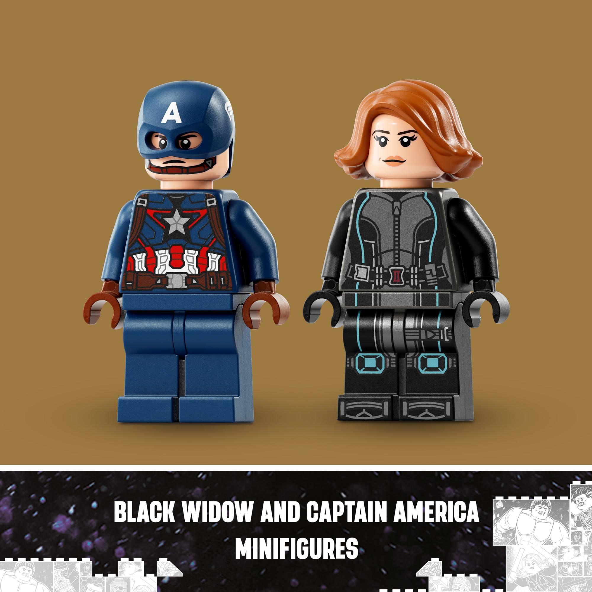LEGO Marvel Black Widow & Captain America Motorcycles 76260 Buildable Marvel Toy for Kids Ages 6-8, Marvel Playset Based on the Avengers Age of Ultron Movie with a Captain America Bike & 2 Minifigures