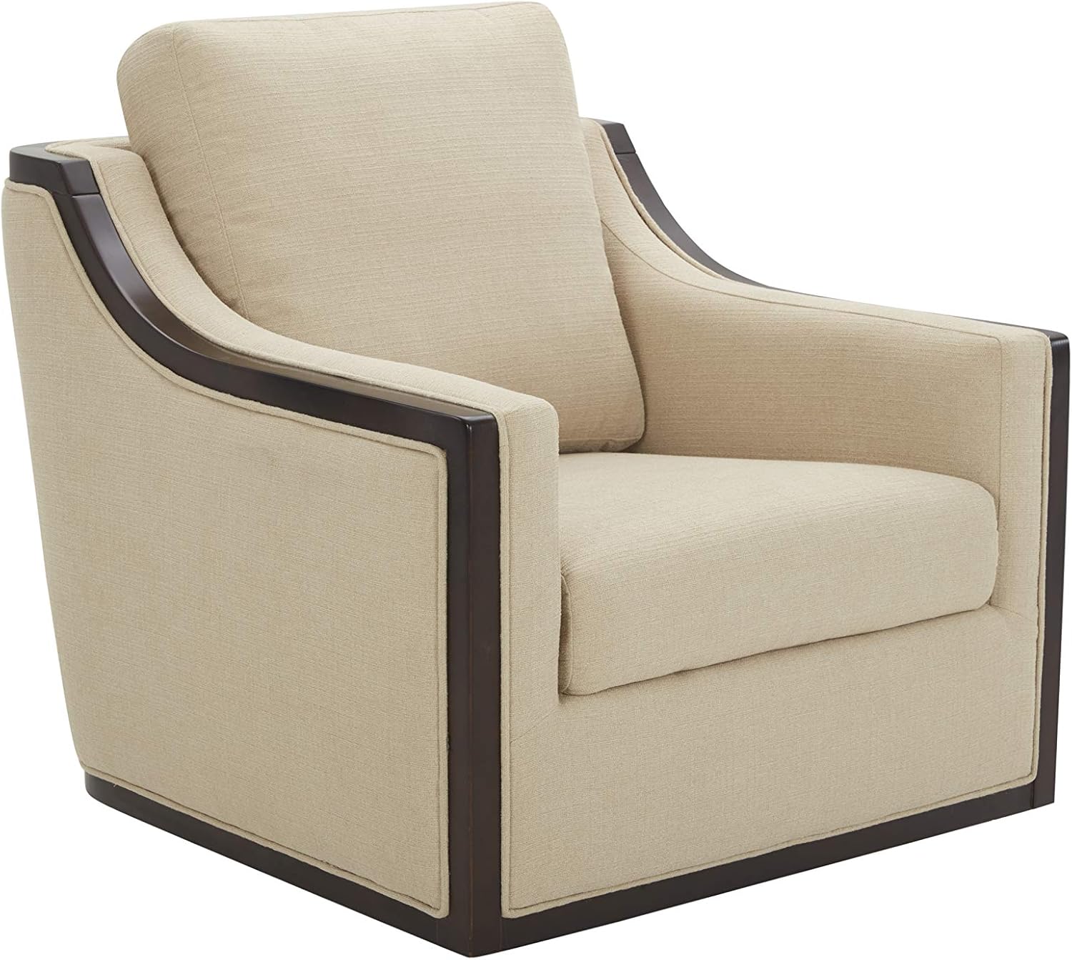 Amazon Brand – Stone & Beam Hansberry Upholstered Swivel Chair, 34.4"W, Hemp