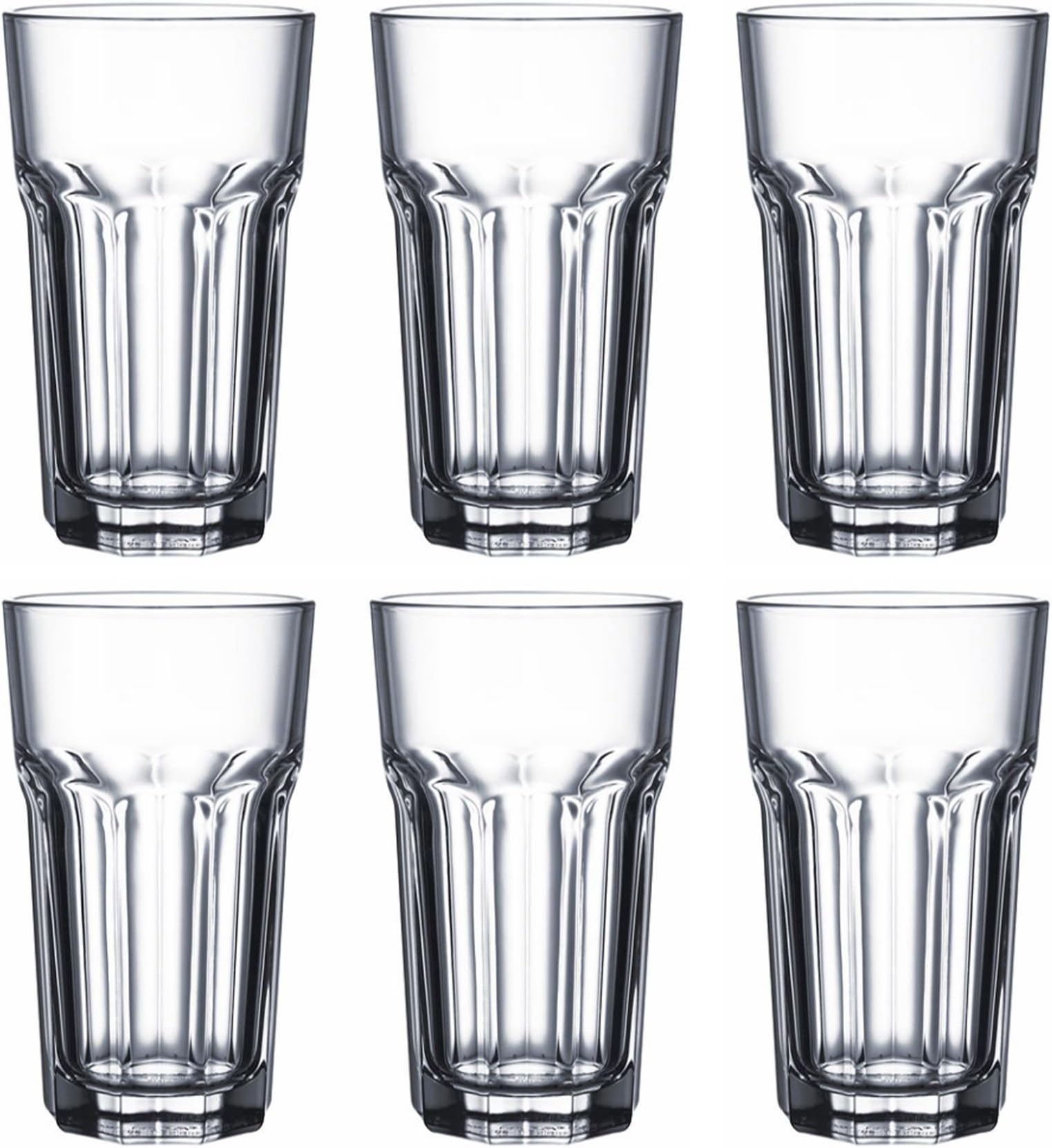 6 x Anchor Hocking 16oz 45cl New Orleans Cooler Tumbler Hi-Ball Glasses 16cm Tall