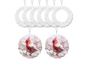 ZELOYAUT 3 Pack 8 inch, Sublimation Wind Spinner Blanks, 3D Aluminium Wind Spinners, Garden Sublimation Wind Spinner Blanks for Heat Press, DIY Sublimation Blanks with Double Side Printing