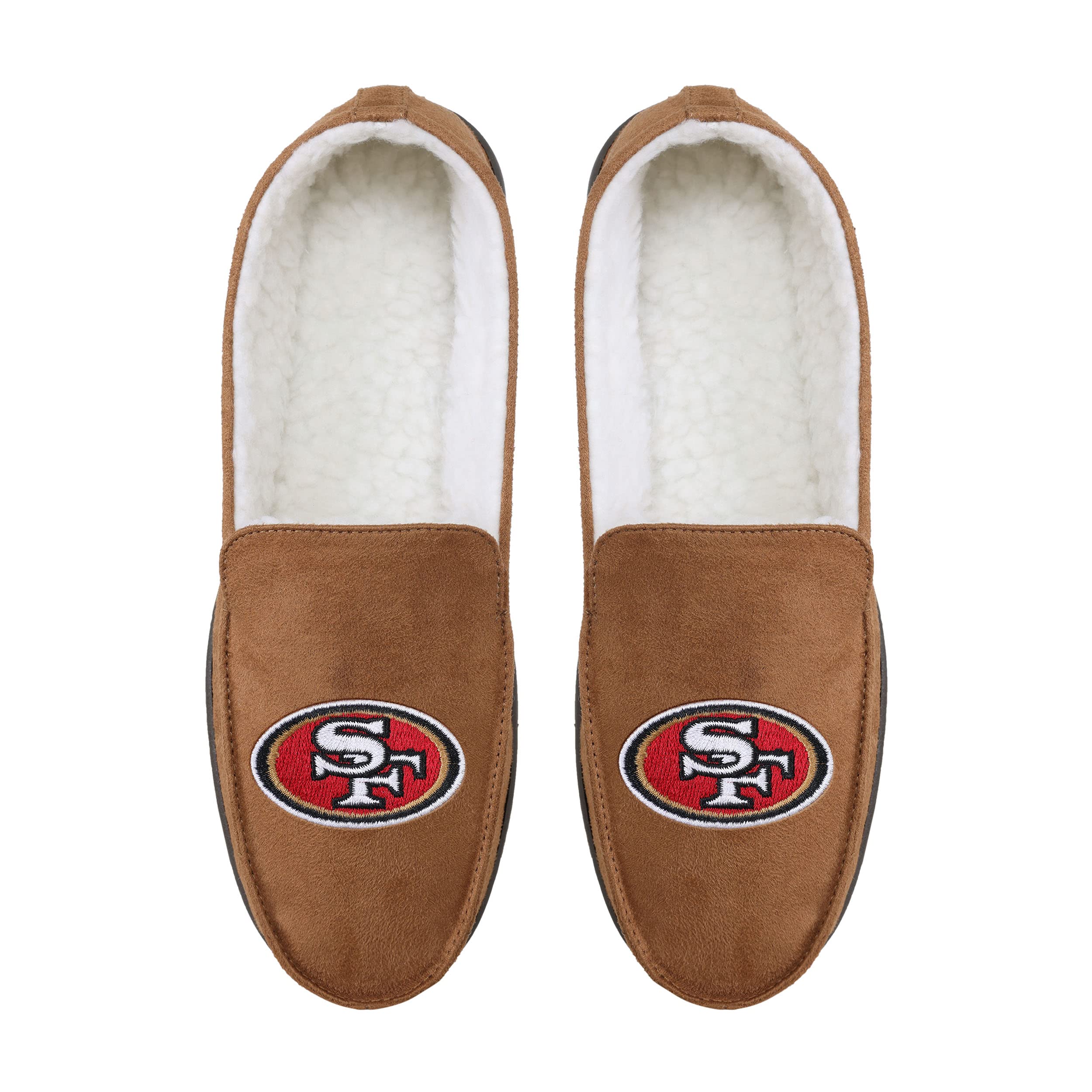 FOCO San Francisco 49ers NFL Mens Exclusive Beige Moccasin - L