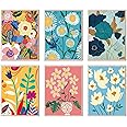 6 Pack Paint by Number for Adults-Paint by Numbers Kit for Adults Flowers, Floral Easy Painting by Number Perfect for Gift Home Wall Decor (6 Pack, 8x12 inch)