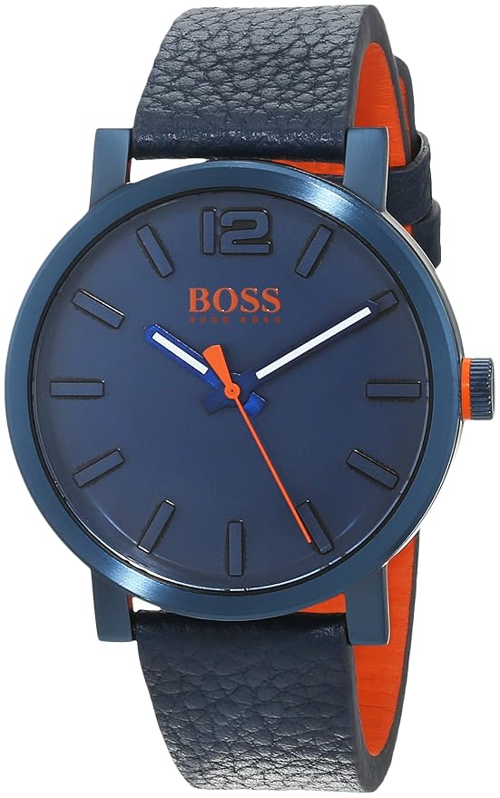 Hugo Boss Orange Herren-Armbanduhr Quarz mit Leder Armband 1550039