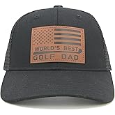 World's Best Golf Dad Hat, from Daughter, Son, Breathable Cotton Mesh Baseball Hat, Adjustable Fit for Golfers, Dad Gift Ideas Black