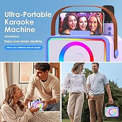 Karaoke Machine,Portable Bluetooth Speaker with 2