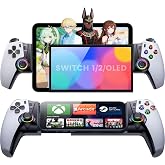 KICKDOT Phone Controller with TMR Joystick for Switch 2/1/iOS/Android | No Drift, 10X Precision, 0 Dead Zone via Button Press, Low Power. Hall Trigger, RGB, Macro, 90&deg;Charging Cable, Charge &amp; Play