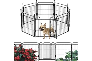 Gardner Pet Dog Playpens, 24" H 8 Panels Dog Pen Outdoor/Indoor Dog Fence Exercise Pen for Small/Medium Dogs, Foldable Pet Play Yard Gate with Gravity Automatic Lock, Pet Playpen, Black