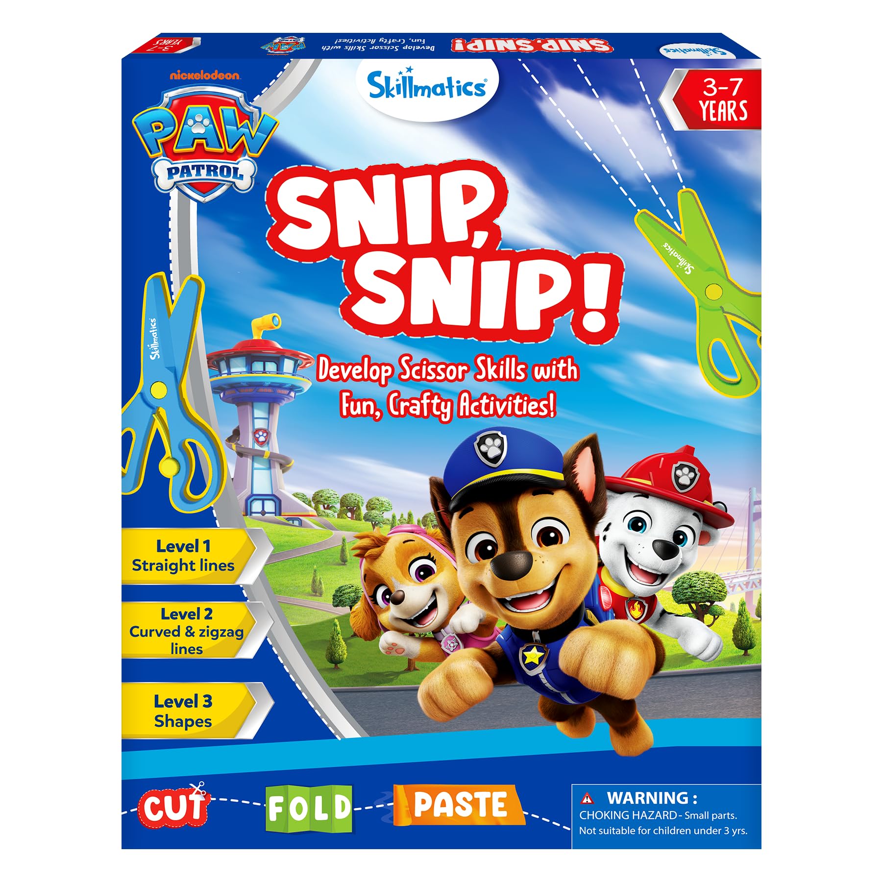 Skillmatics Scissor Skills Activity Book - Snip Snip PAW Patrol, 25 Fun Cutting & Creative Activities for Preschoolers, Fine Motor Skills, Felt Craft Kit, Gifts for Ages 3, 4, 5, 6, 7