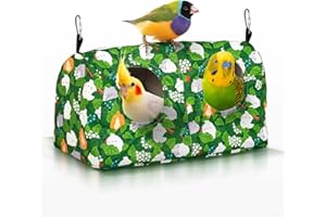 CZPET Bird Nest Budgies Hanging Hammock Bird Nest Summer Breathable Bird House Plush Shed Hut Parrots Love Birds Parrot Love Nest Large